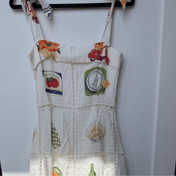 SABO SKIRT (Zaco Collection) SMALL White Printed Tie-Shoulder Maxi Dress - Picture 3 of 4